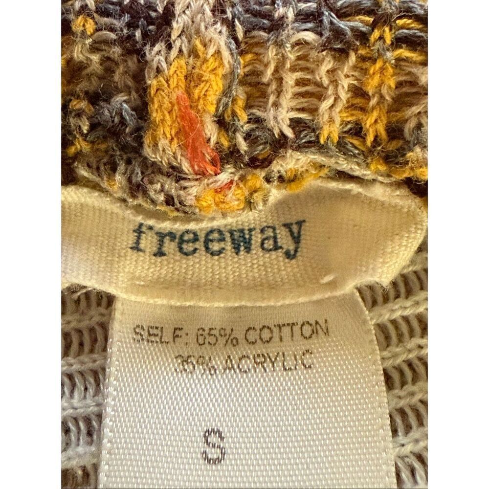 “Freeway Southwestern Boho Open Front Knit Cardigan – Beige Yellow Rustic SZ Sma - Picture 10 of 12